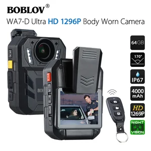 Imported BOBLOV WA7-D Police Mini Camera GPS 4000mAh Battery Small Comcorder DVR Recoder HD 1296P Remote Cont