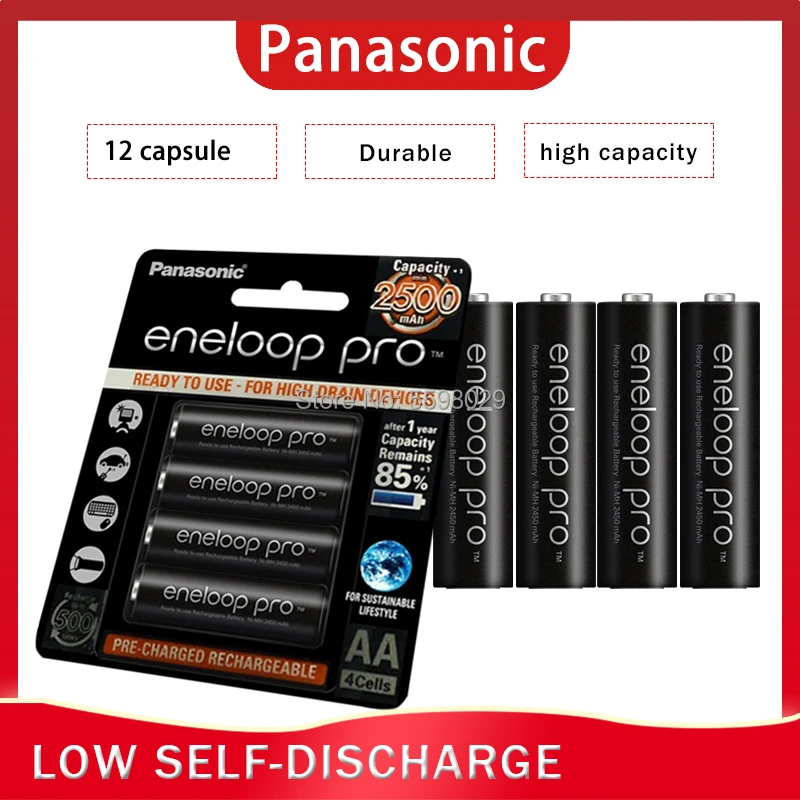 Аккумуляторные батареи Panasonic Eneloop Pro AA предварительно заряженные 12 шт./лот 2500 мАч 1