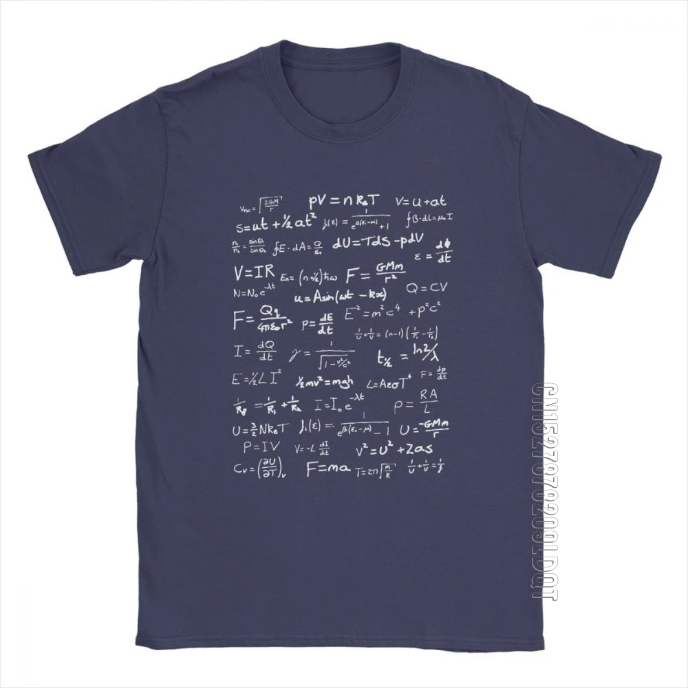 

Physics Equation Science T-Shirt Men Math Nerd Male Tshirt Funny Basic Tees Crew Neck Pure Cotton Clothes Summer T Shirts