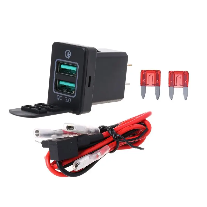 Новинка 2021 автомобильное зарядное устройство Quick Charge 3 0 с двумя USB-портами для TOYOTA