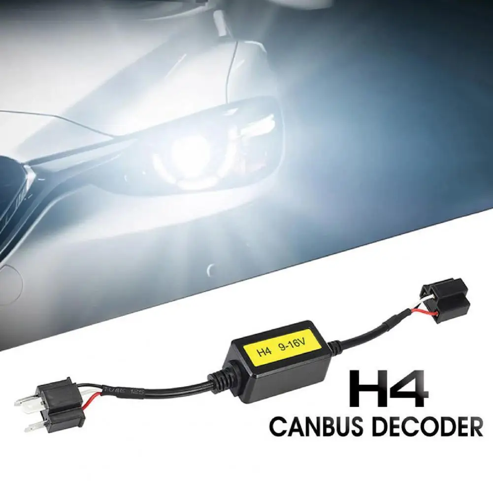 

Headlight Decoder Plug Play Easy to Install Convenient H4 Wire LED Headlight Resistor Canceller for Car