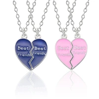 best friends necklace women enamel colorful puzzle love heart pendants forever necklaces bff friendship jewelry collier femme