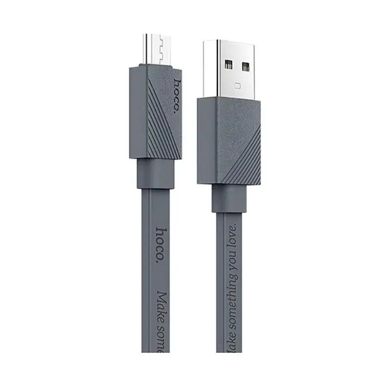 Серый HOCO кабель Micro USB type-C 1,2 м для быстрой зарядки и синхронизации данных, зарядный кабель для samsung S6 S7 Tablet Android, зарядка для мобильных телефонов - Цвет: Серый