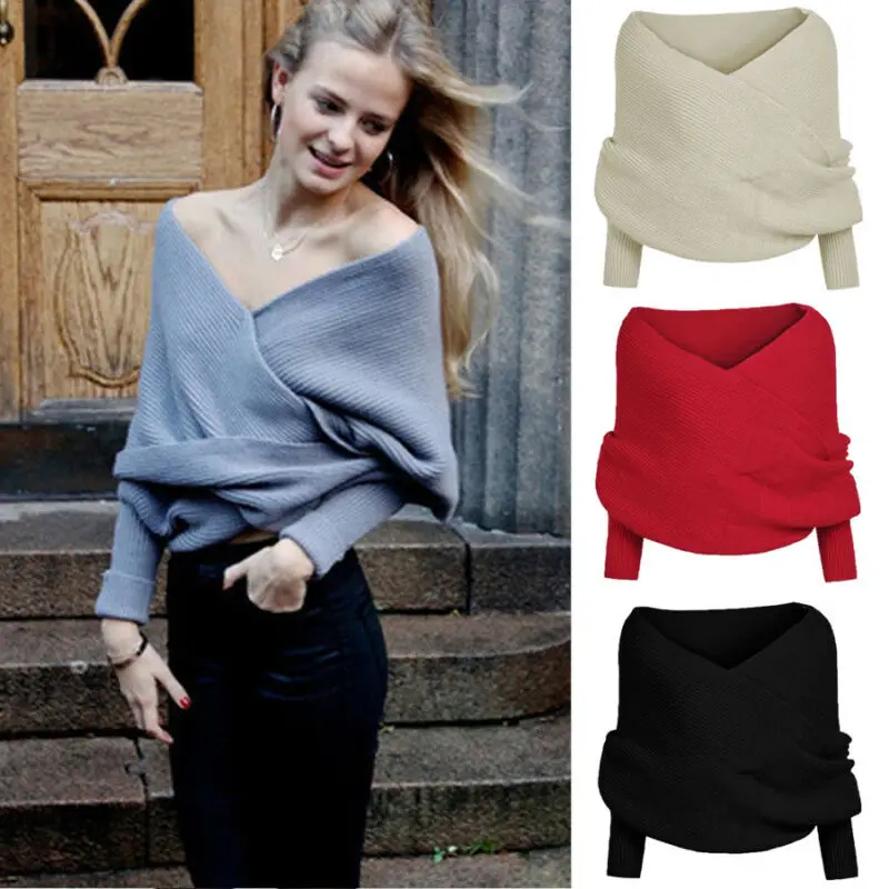 

Autumn Winter Women Knitting Wool Long Sleeve Wrap Shawl Ladies Soft Scarves Dropshipping