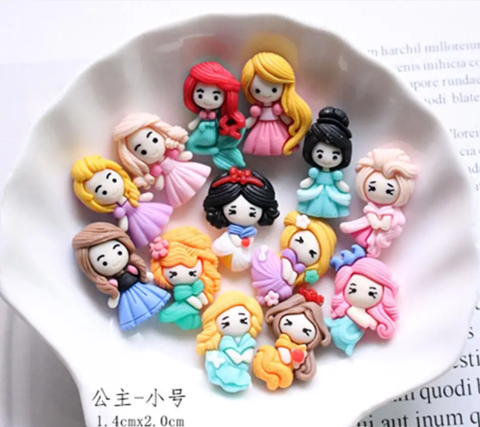 

Mixed Kawaii Cartoon Princess flatback Resin Cabochons Embellishments Scrapbook Craft DIY Hair Accessories