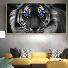 В африканском стиле синего цвета глаза Лев холст Картины настенные художественные плакаты и принты Животные искусство панно для Гостиная украшения