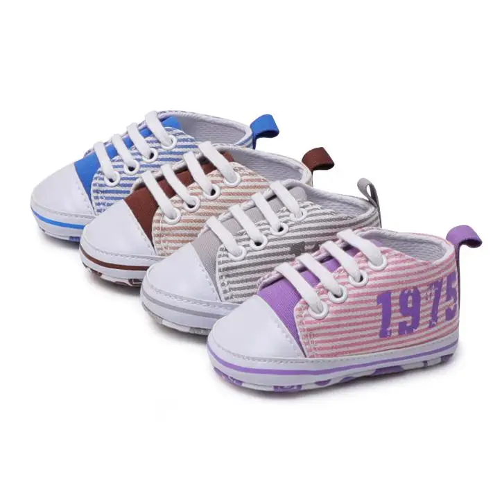 

New casual Baby Girl Baby Boy soft bottom non-slip toddler shoes stripe Newborn Baby Moccasins Shoes First Walker