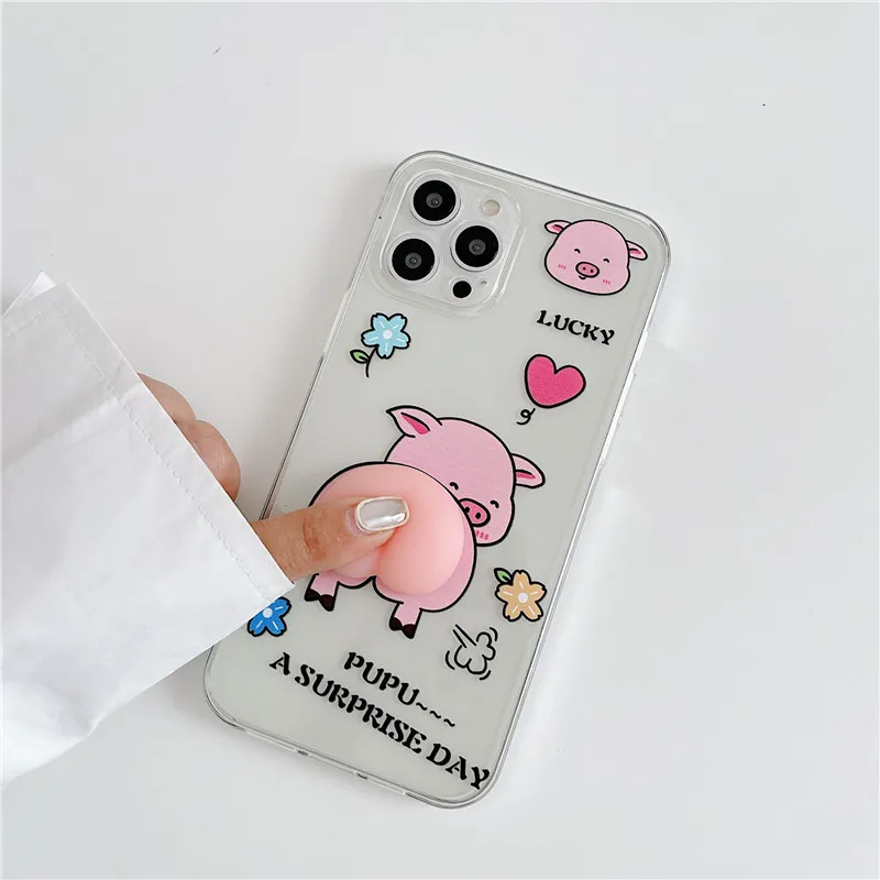 Милый 3D устройства для снятия стресса Чехол мобильного телефона iPhone 12 Pro MAX 11 X XR XS 7