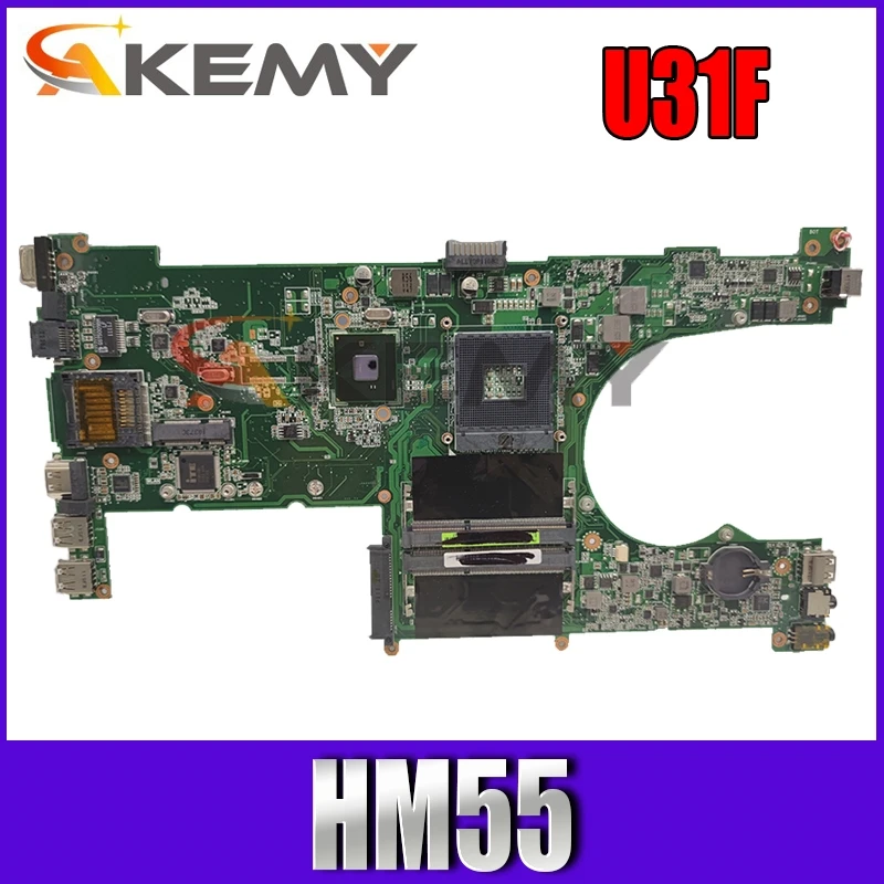 

U31F Motherboard For ASUS U31 U31F Laptop Mainboard REV 2.0 HM55 60-N19MB1000-D08 DDR3 Fully tested Free shipping