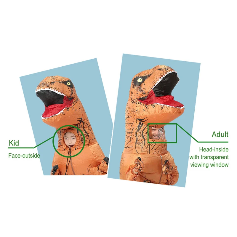 JYZCOS T REX надувной костюм динозавра для взрослых Для мужчин женщин Детский
