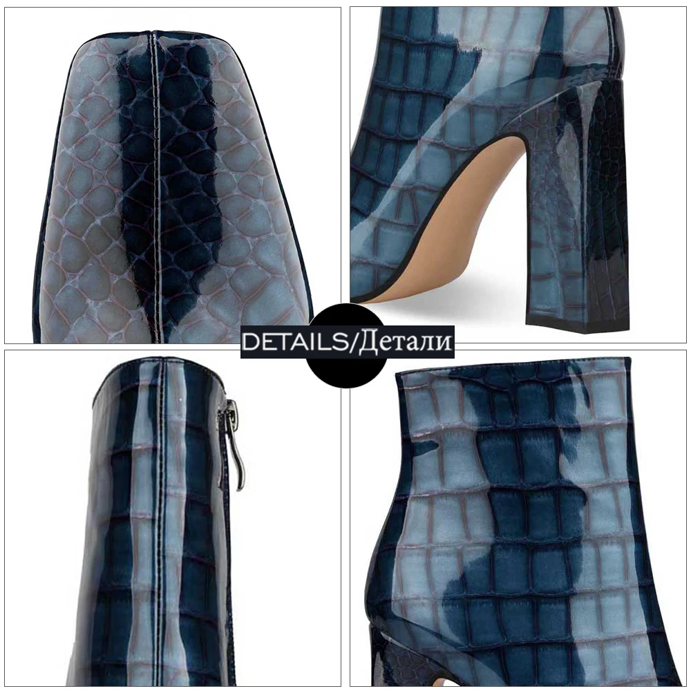 

WETKISS New Arrive Ankle Boots Women Square Toe Booties Thick High Heels Shoes Woman Ladies Party Shoes Female Boot Big Size