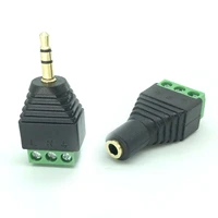 2 pair malefemale video av balun 3 5mm 3 pole stereo to screw terminal jack 3pin terminals block cable audio connector