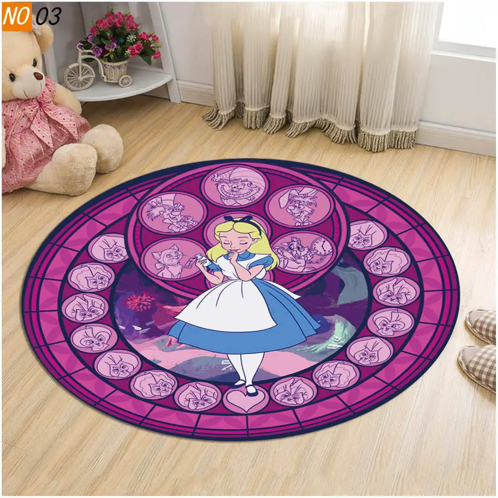 

Home Round Cool Carpet Printing Living Room Doormat Non Slip Mat Bedroom Floor Computer Chair Carpet