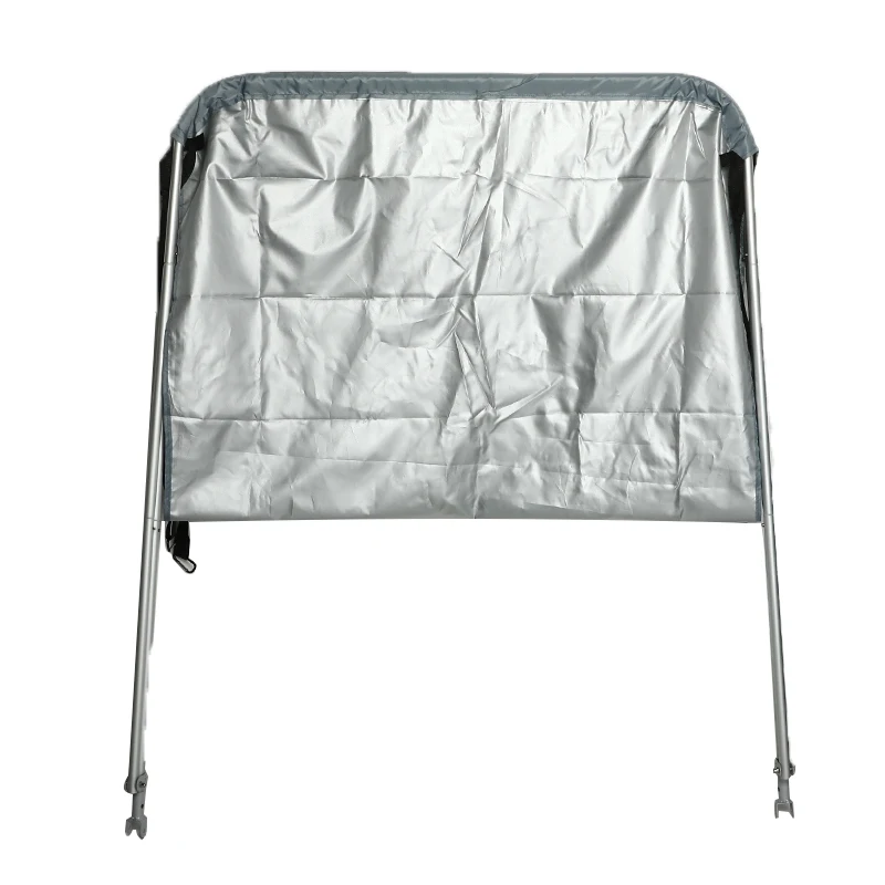 

2 Bow Bimini Top 600D Waterproof Boat Cover Tent Yacht Surfing Kayak Canoe Sunshade Cover 160x110x120cm with Tubes/Boot/Hardware