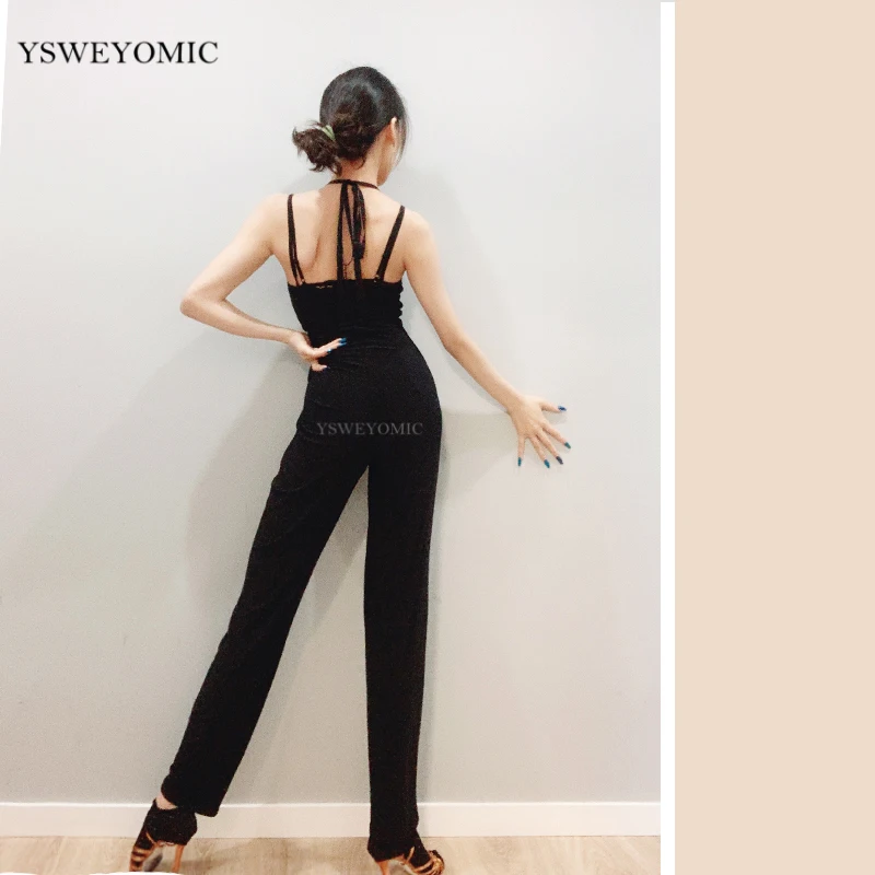 2020 Newest Sleeveless Girls Latin Dance Pants Ballroom Cha Samba Bachata Jumpsuits Costume For Women K12 | Тематическая одежда и