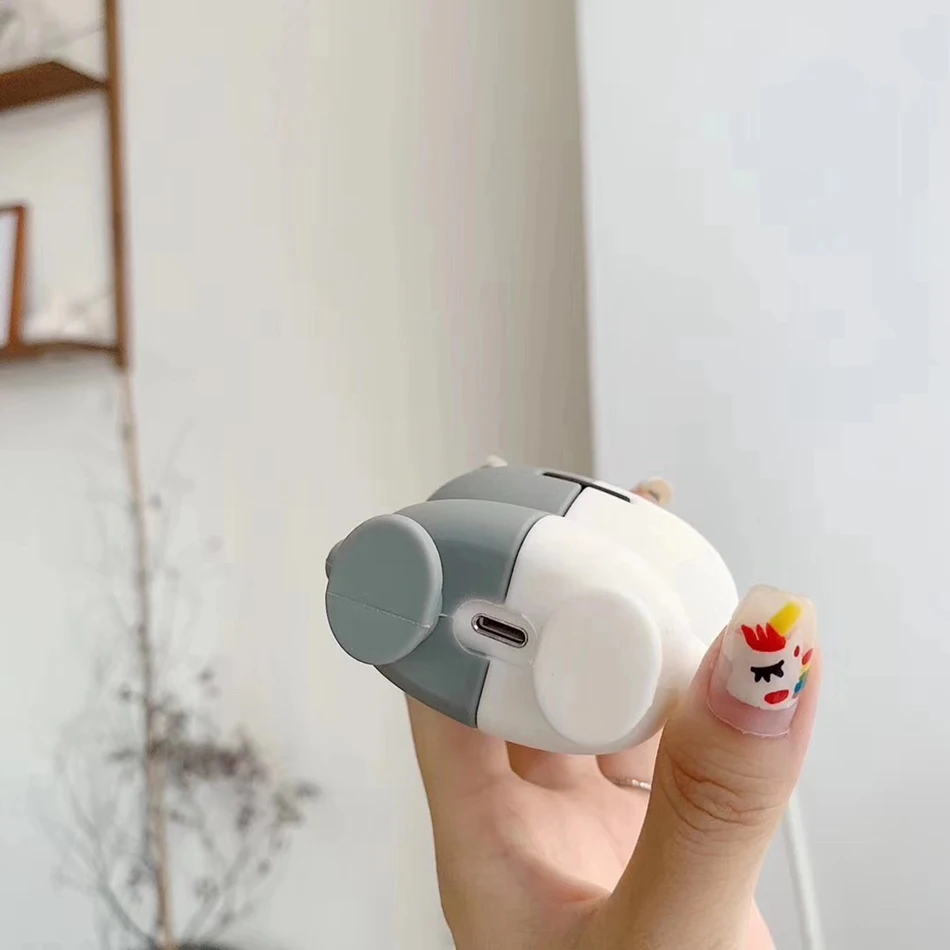 3D чехол для наушников s для AirPods, силиконовый чехол с милой собачкой из мультфильма, чехол для Apple Air pods 2, забавный чехол для наушников, кольцевой ремешок