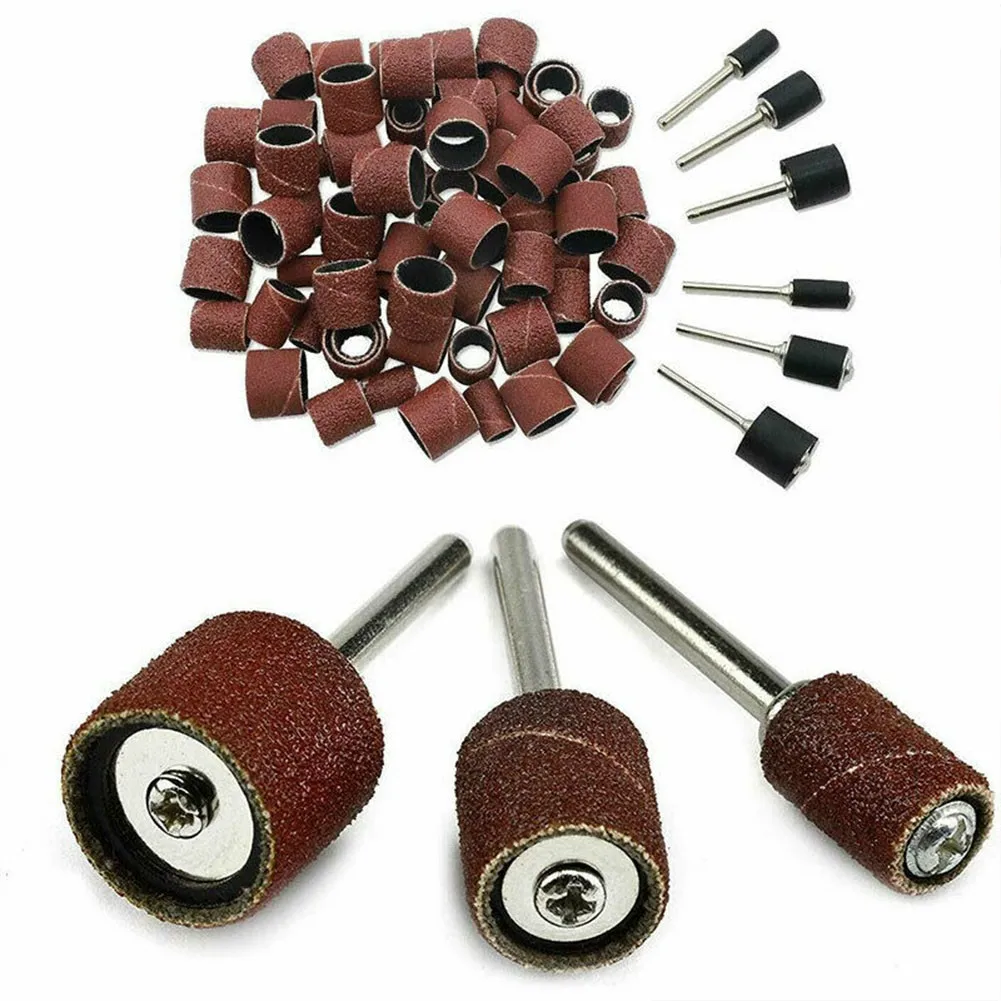 132x120 Grit Sanding Bands With 4 Drum Sleeve 1/2\&quot 3/8\&quot 1/4\&quot Mandrel Rotary Set For Carving Wood Metal | Инструменты