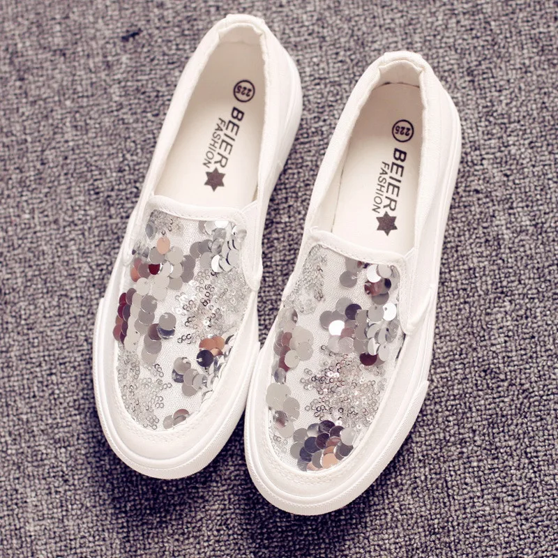 2019 модные кроссовки Женские туфли-лодочки черного цвета обувь серебристого