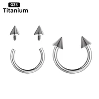 f136 titanium hoop nose rings internally threaded septum lip circular barbell horseshoe ear tragus helix earrings nose piercing