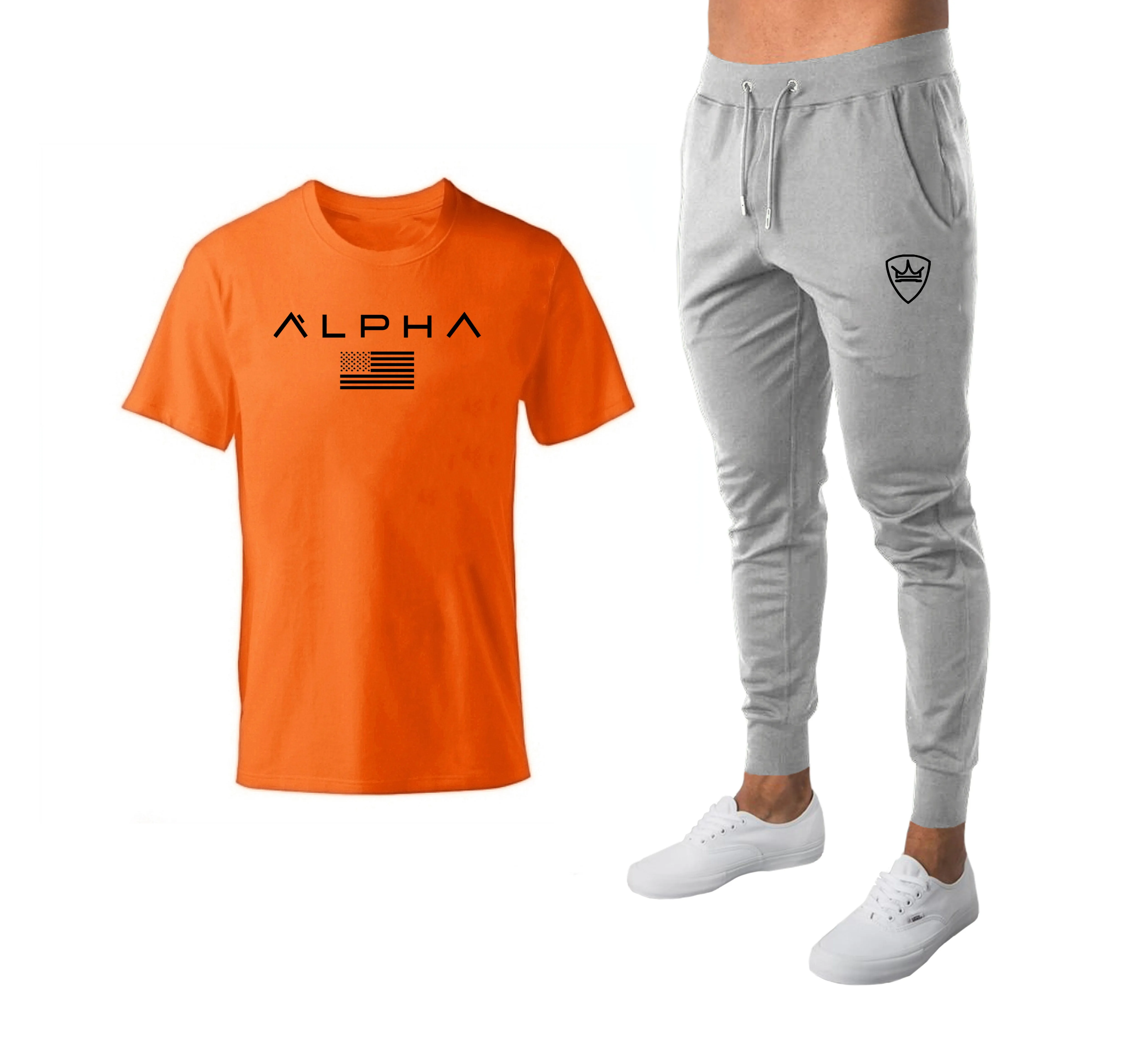 Мужской брендовый повседневный комплект Модный из 2 предметов толстовка