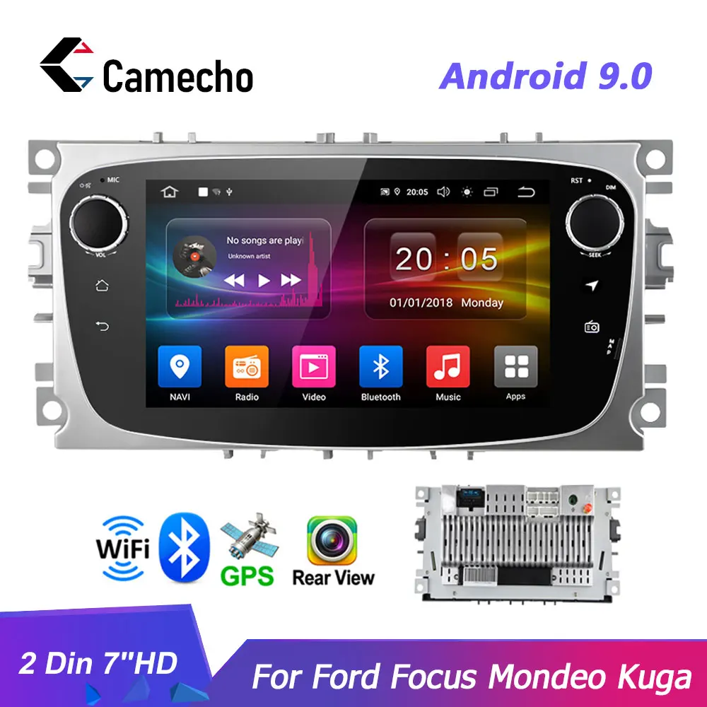 Автомагнитола Camecho Android 9 0 2 Din 7 ''HD GPS Wi Fi для Ford Focus Mondeo Kuga C MAX Galaxy|Автомагнитолы| |