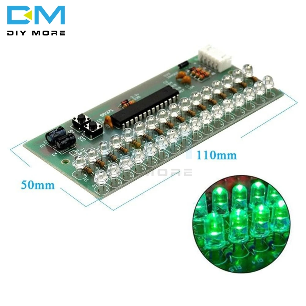 DC 8V до 12V MCU регулируемый дисплей шаблон светодиодный VU измеритель уровня