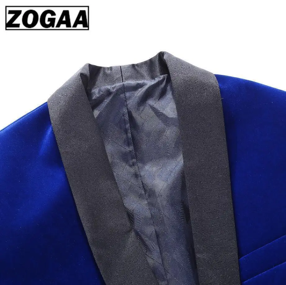 ZOGAA 2019 мужской классический комплект из 3 предметов бархатные костюмы стильные