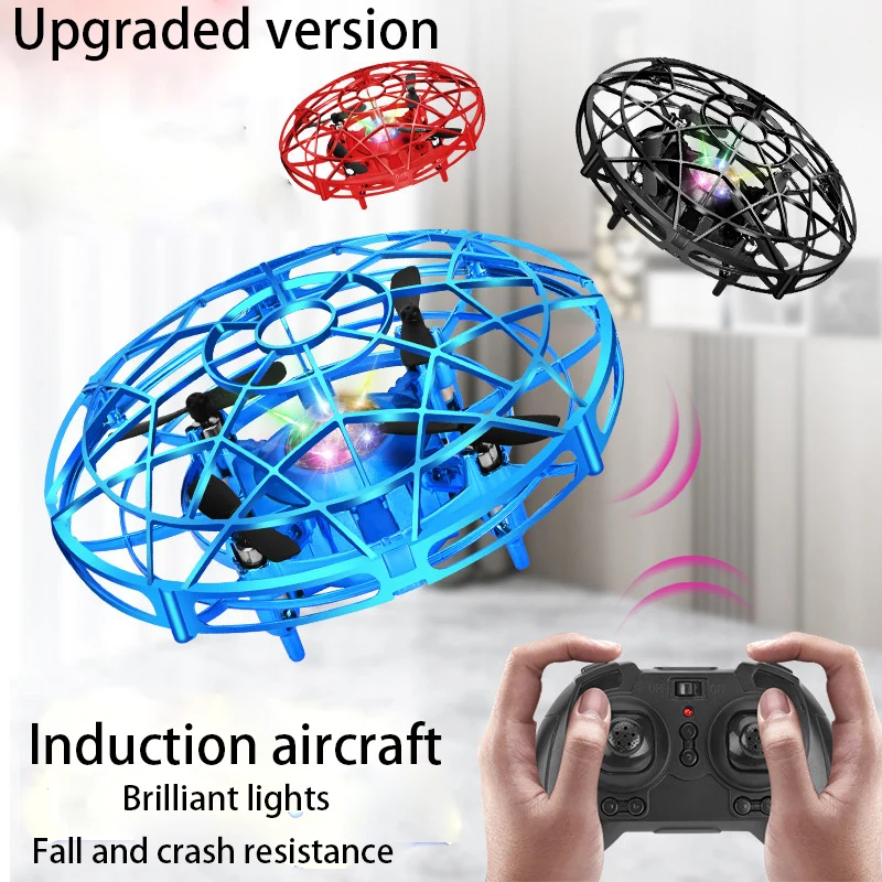 Enlarge Mini Helicopter UFO RC Drone Infraed Hand Sensing Aircraft Electronic Model Quadcopter flayaball Small drohne Child Toys