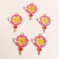 10pcs 3225mm enamel magic scepter charms for original diy jewelry making alloy magic wand charms pendants necklace keychain