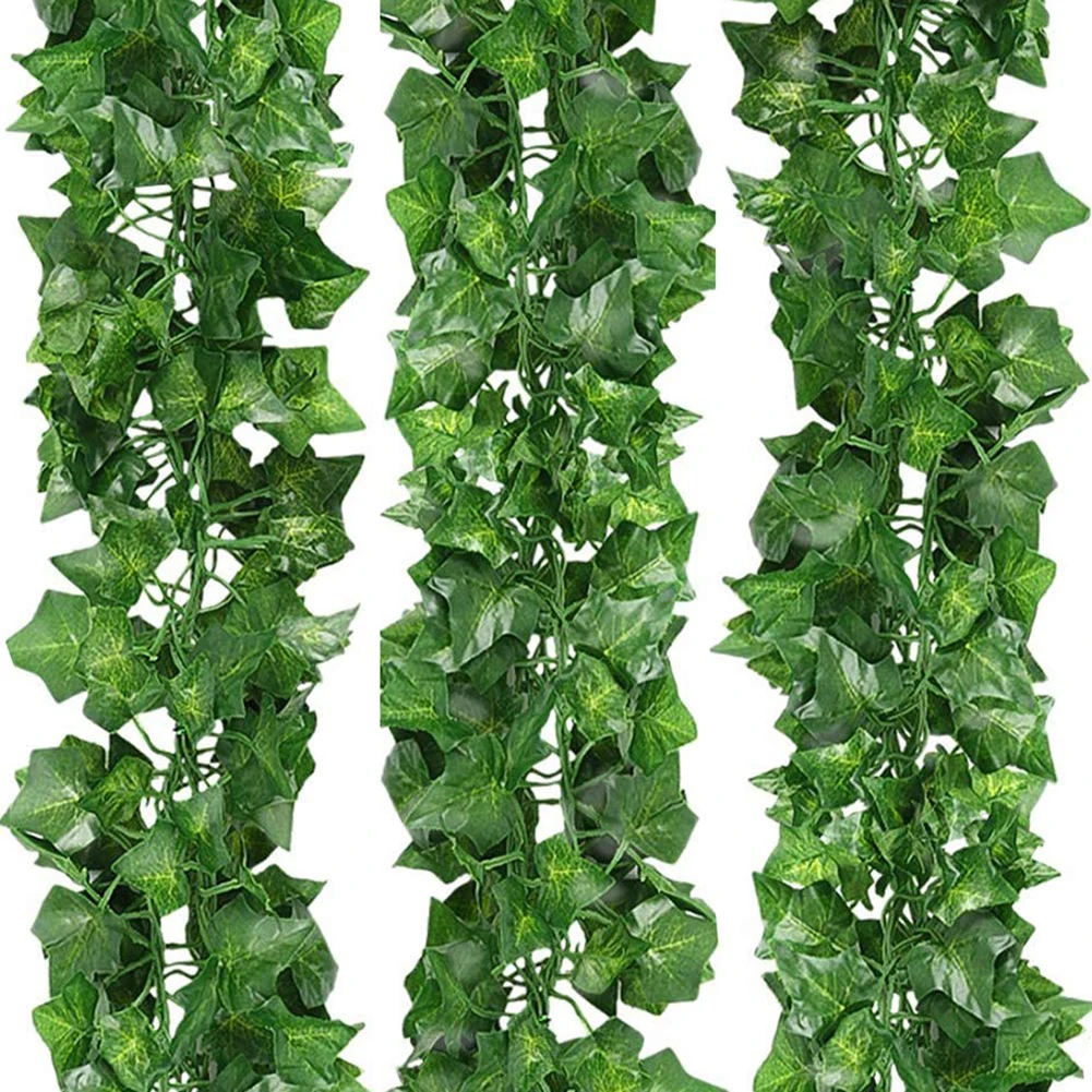 

12pcs Imitation Ivy Fake Vines Artificial Ivy Leaf Garland Flower Wreath Simulation Green Plants Printing Creeper Hotel Decor