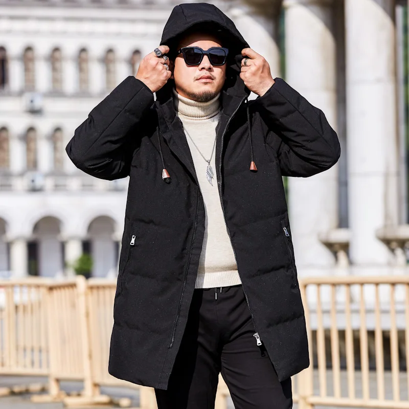 Плюс размер 8XL 7XL 6XL пуховик для мужчин утиный пух теплые зимние куртки мужские