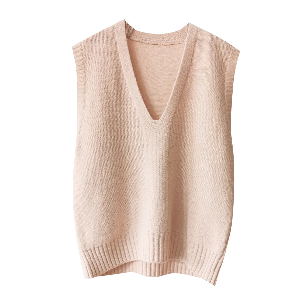 Повседневный простой Женский вязаный жилет свитер женская одежда Новинка осени