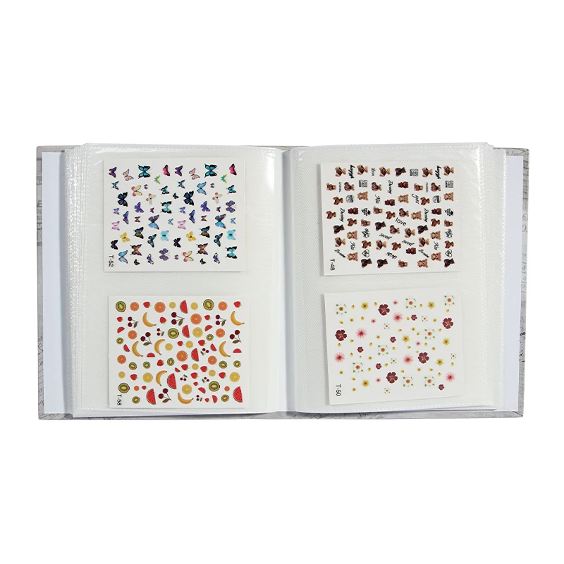

50 Pages 200 Slots 3D Nail Sticker Water Decal Collection Albums Storage Holder Nail Sticker Holder Nail Art Tools Showing Book