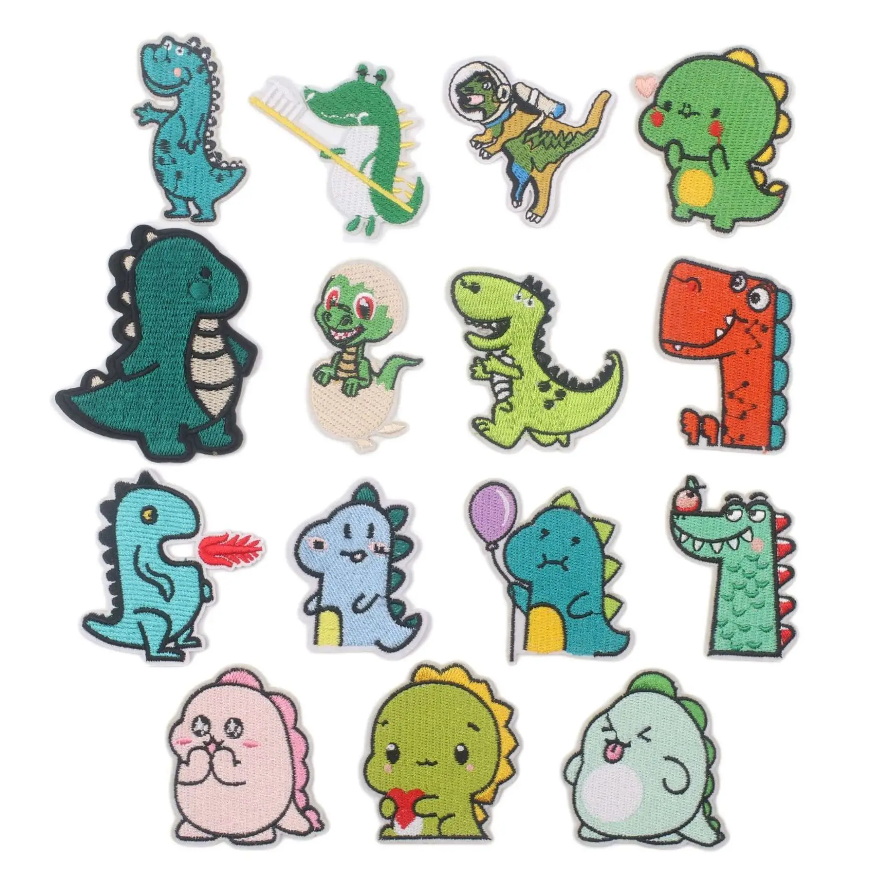 

15kinds of cartoon dinosaur series clothing embroidery patch cloth sticker iron on T-shirt children's school bag decoration gift