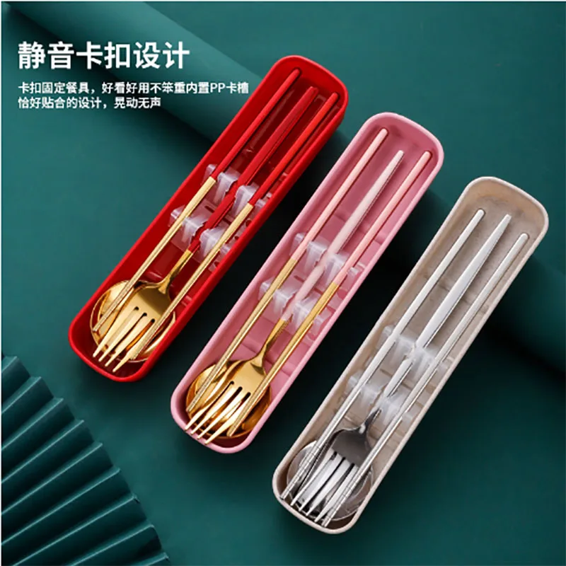 

Flatware Cutlery Set Silverware Polished Mirror Tableware Dinerware Fork Spoons Set Student Lunch Box Chopsticks Dinner Kitchen