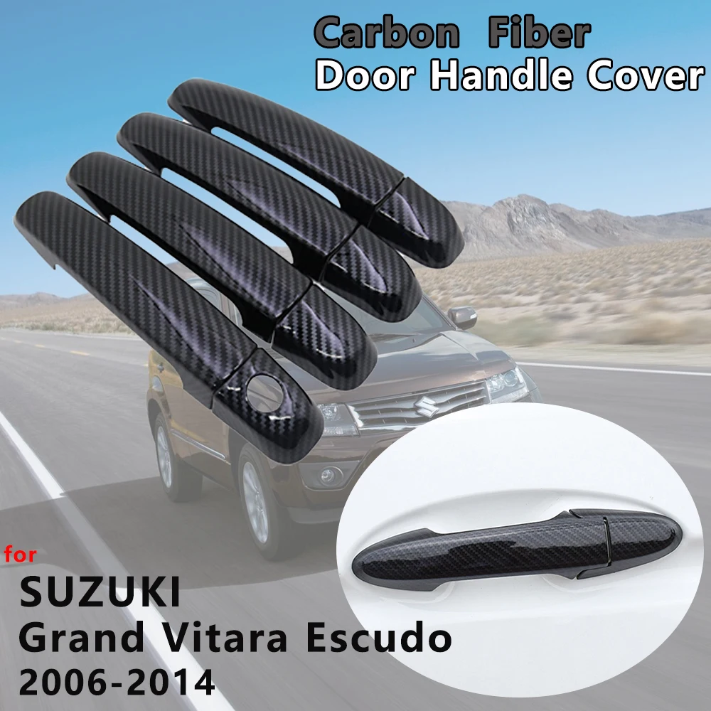 Для Suzuki Grand Vitara Nomad Escudo 2006 2007 2008 2009 2010 2011 2012 2013 2014 дверные ручки из углеродного