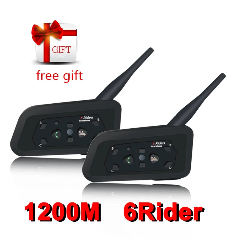 2 шт. мотоциклетный Bluetooth шлем гарнитуры интерком для 6 всадников BT беспроводной