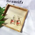 Серьги-Крючки для девочек в японском и корейском стиле, прозрачные, серьги золотые рыбки