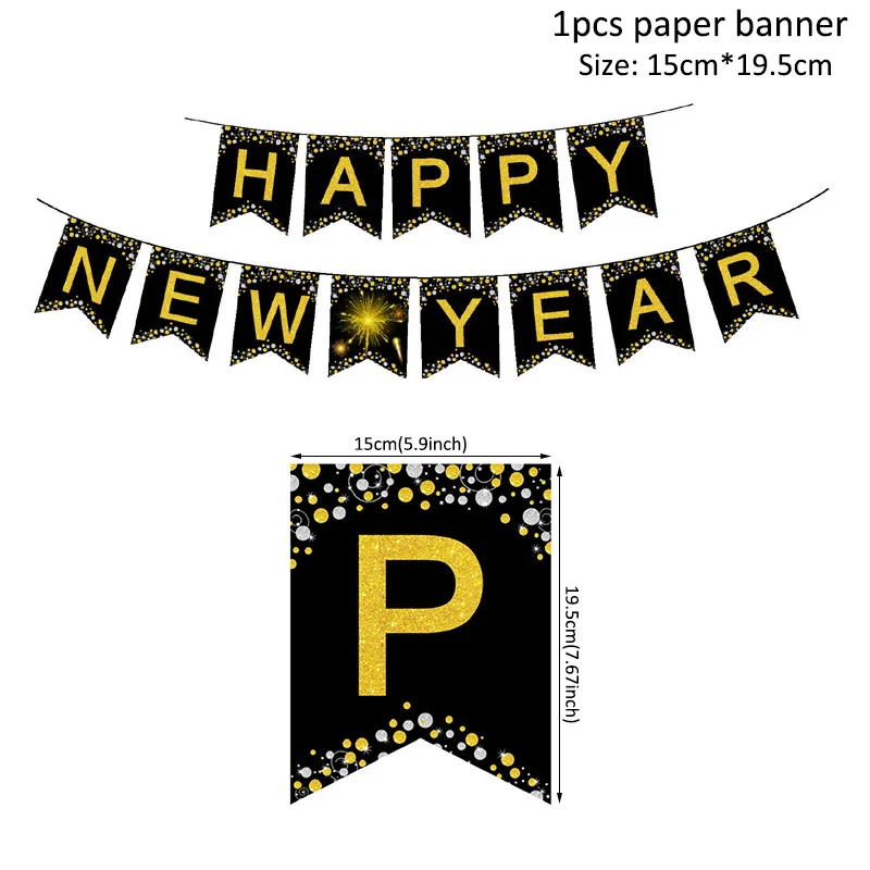 New Year Banner 40 дюймов золотые шары из фольги в виде цифр рождественские украшения для дома счастливый год Декор розовое золото серебро большой гелиевый Глобус - Цвет: New Year Banner