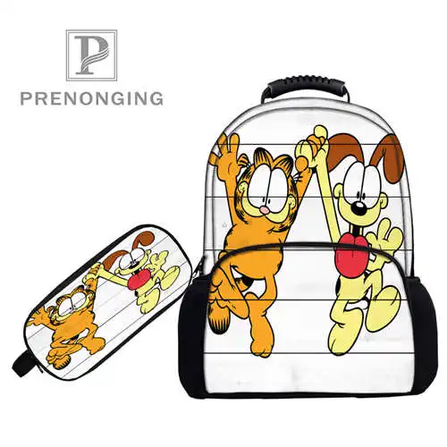 На заказ 17 дюймовые рюкзаки Гарфилда пеналы для ручек 3D печать школьные женские