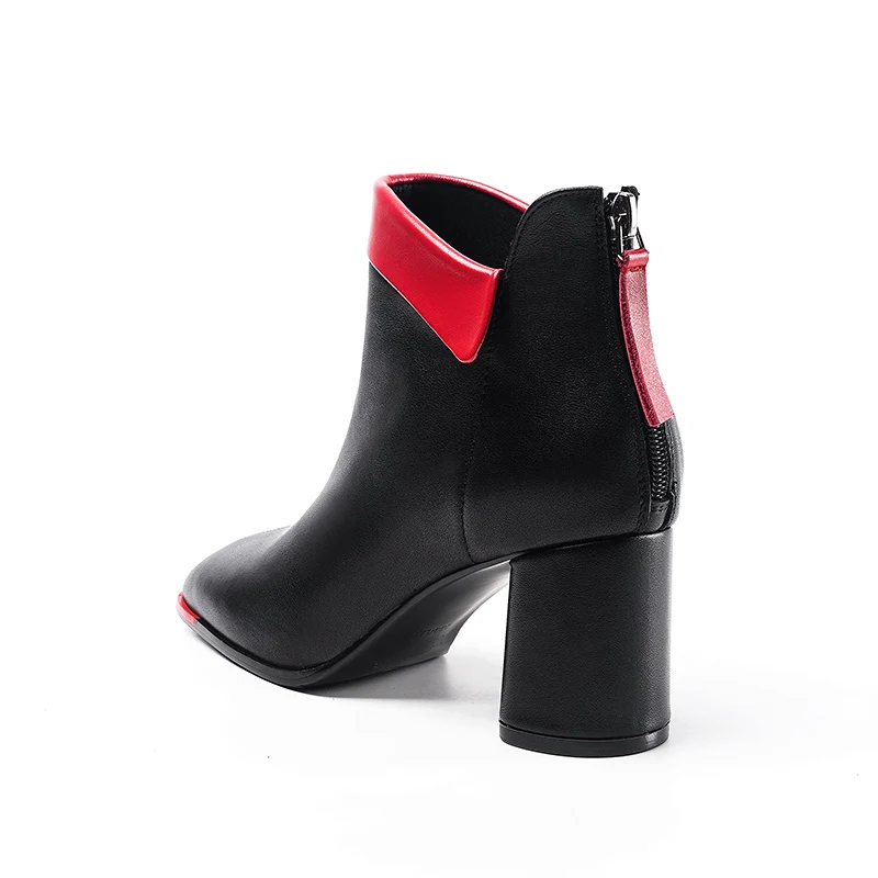 Женские ботильоны из натуральной кожи с круглым носком|Женские полусапожки| |