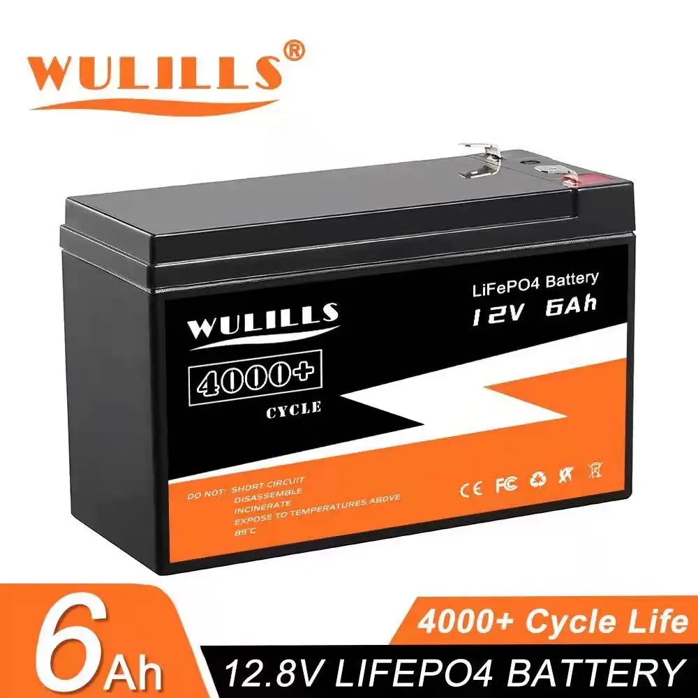 Литий-железо-фосфатная аккумуляторная батарея WULILLS, 12 В, 6 Ач, для детей, скутеров, лодок, моторов без НАЛОГА - изображение