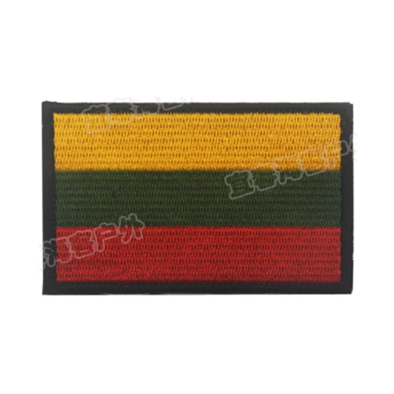 Литовский национальный флаг вышивка патч, вышитые патчи Военная Тактическая повязка на руку Наплечная Марка Вышивка для одежды