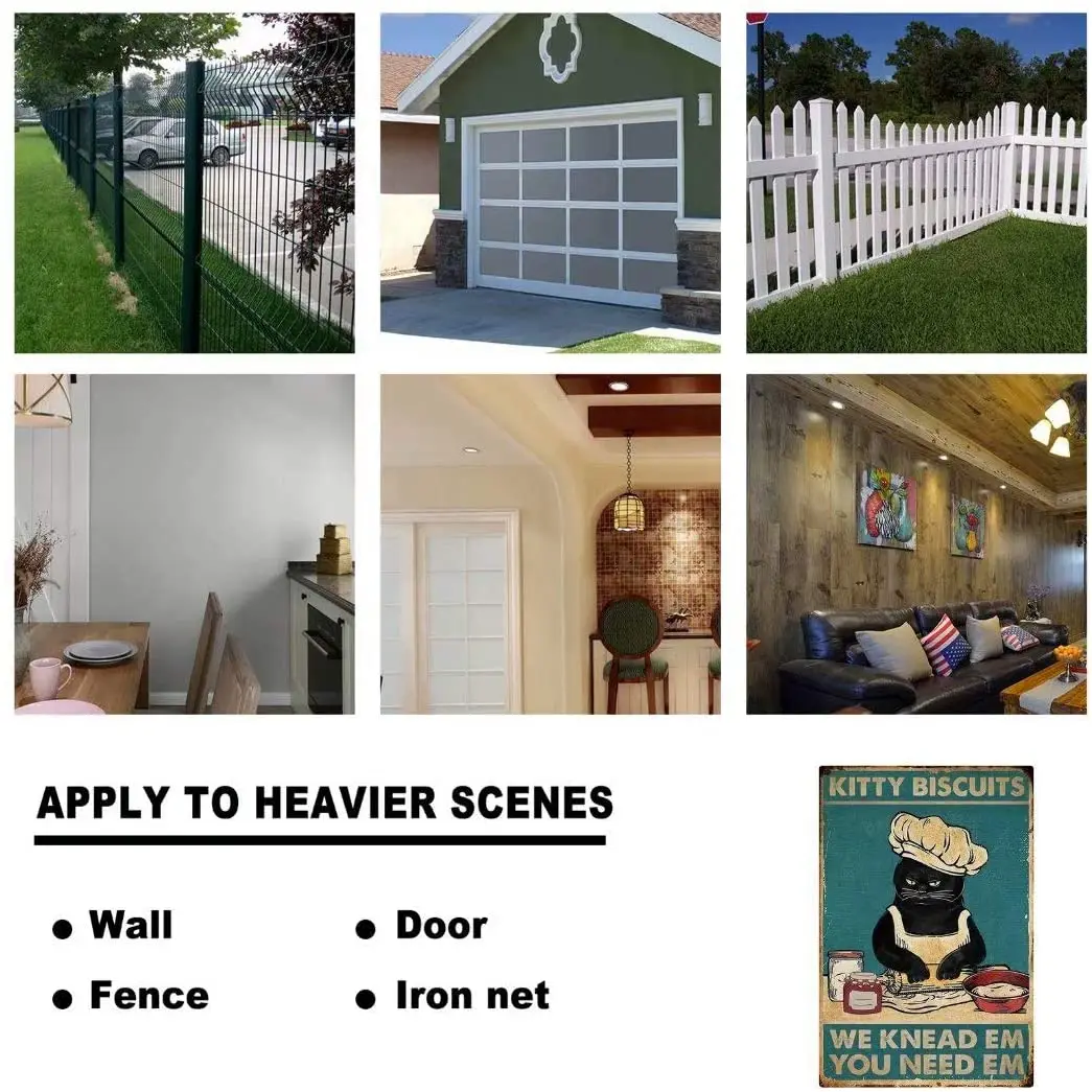 

Metal Tin Sign, Cat Kitty Biscuits We Knead EmYouNeedVintageKittyRetro Style, Aluminum Wall Art Decor Metal Sign Decoration Sign