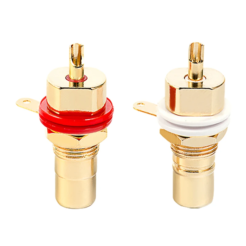 1 шт. позолоченный медный гнездовой разъем RCA для монтажа на панели | Электроника