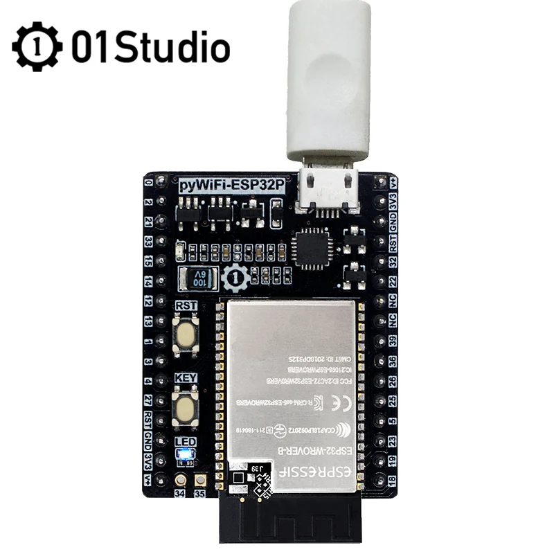01Studio pyWiFi- ESP32P 8M RAM макетная демо-плата совместимая с MicroPython WiFi LVGL Prog ram ming Wireless IOT ESP32