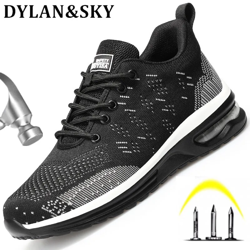 

New Safety Shoes Men Anti-smashing Anti-piercing Work Shoes Fashion Sports Shoes Indestructible Shoes Sneakers Male Shoes