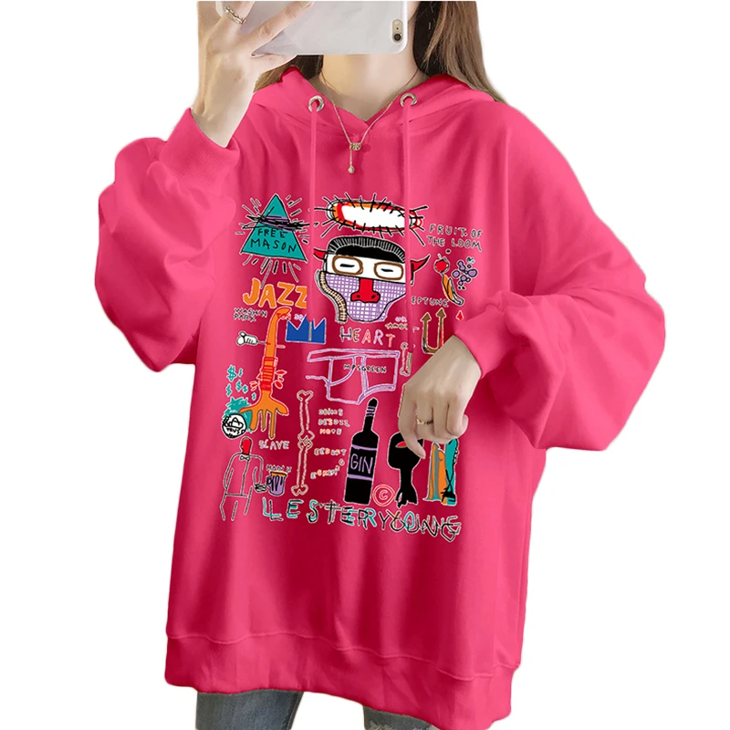 

[ARQ] Spring and Autumn 2021 new cartoon print loose long sleeve women's top hoodie