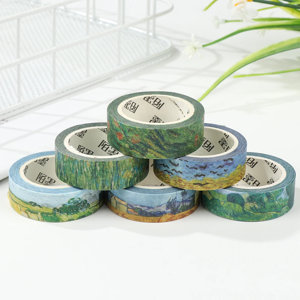 Красочная картина Ван Гога Васи-лента клейкая бумага наклейки рукоделие крафты