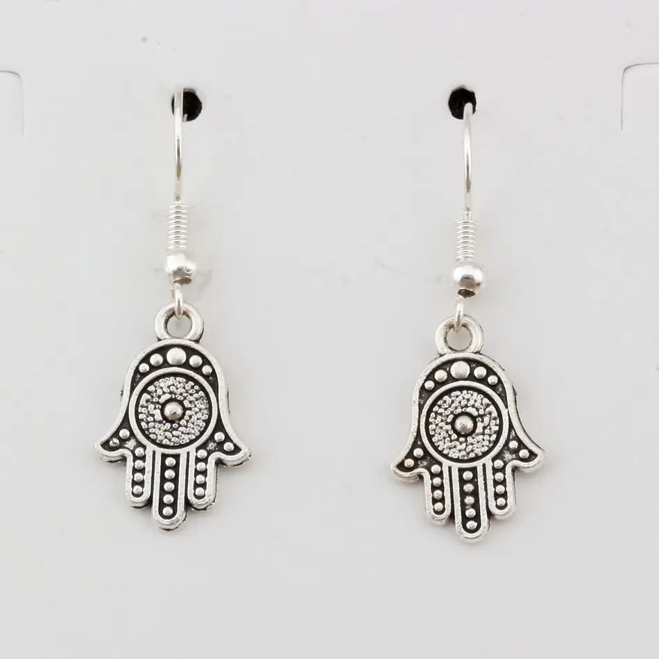 Серьги подвески Hamsa из цинкового сплава с крючком для ушей в виде рыбы 20 парт/Лот